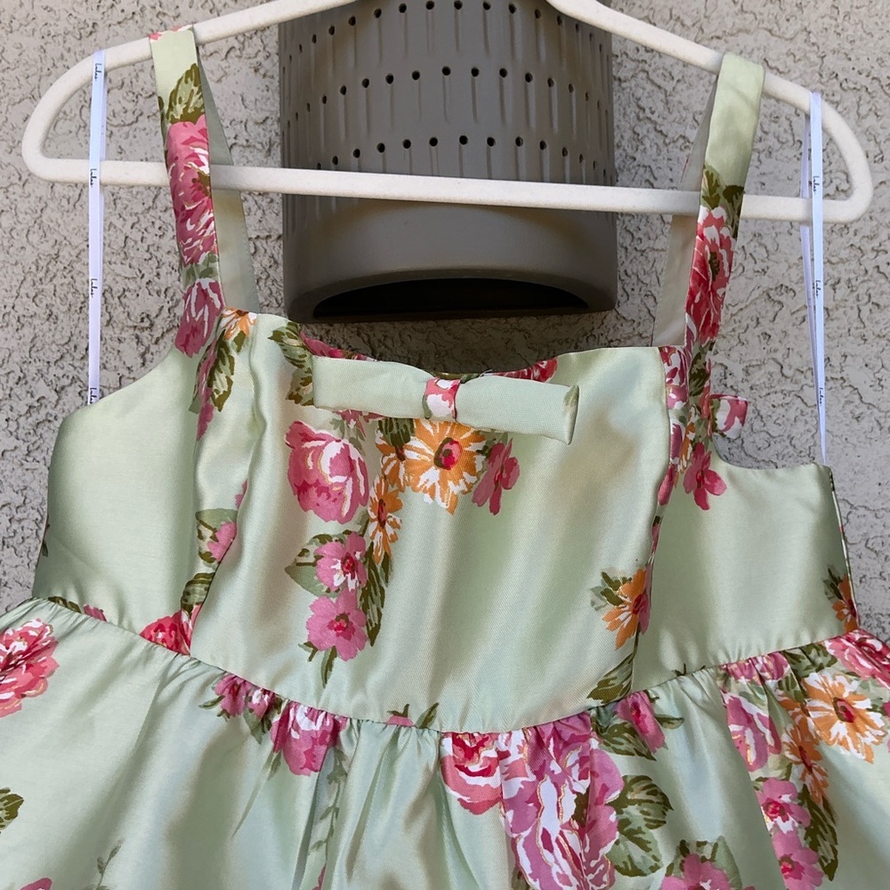 NWT Lulu’s Unbelievably Lovely Sage Floral Babydoll Empire Waist Mini Dress XL - Picture 7 of 12